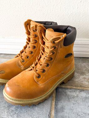 Lugz Empire Hi Work Boots Wheat Tan Lace Up Heavy Duty Men’s 5